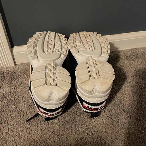 Fila Women's Blue Disruptor 2 Premium Repeat Sneakers - Picture 5 of 7